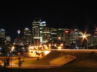 Downtown Calgary at night