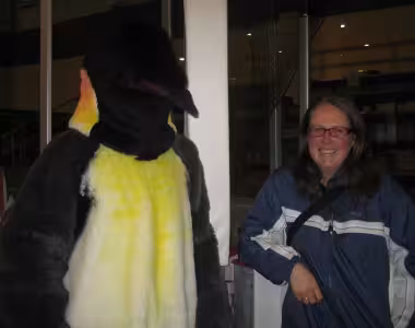 Anna and penguin