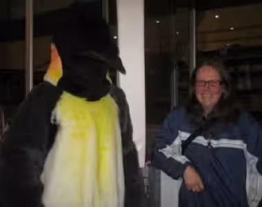 Anna and penguin