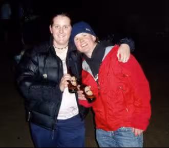 Rhyan McMillan and Jenel Bode inside the cave at Longbeach