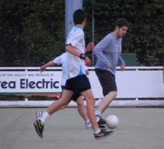Frederick playing soccer