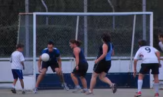 Nigel Alefosio about to get nailed in face by pint sized warrior