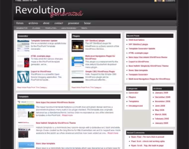 Revolution Generated – magazine style template