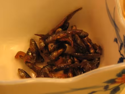 I must have been hungry as I ate a whole bunch of these fish, eyeballs and all!