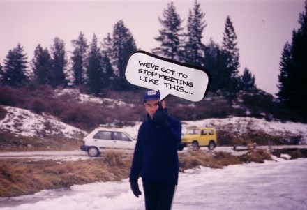 Ken Hellyer on the Manorburn dam in 1990