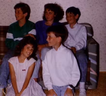 Clockwise from top left: Andrew, Belinda, Scott, Katie and Ryan Hellyer