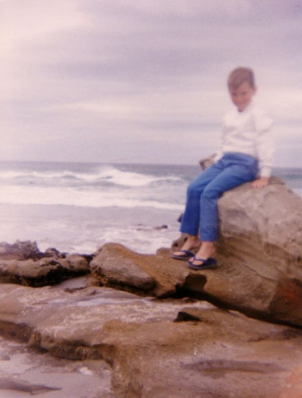 Contemplative Ryan - ie: my mum made me sit on the stupid rock to have my stupid photo taken, grrr ... must have been the start of my lifetime avoidance of photos.