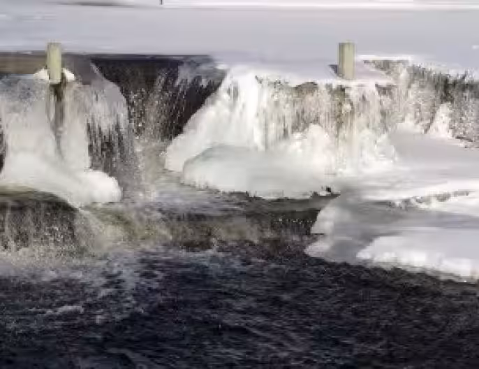 Frozen waterfall