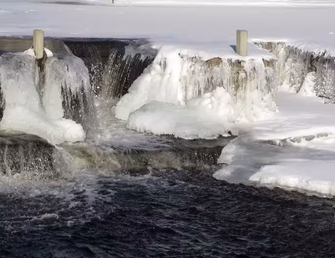 Frozen waterfall
