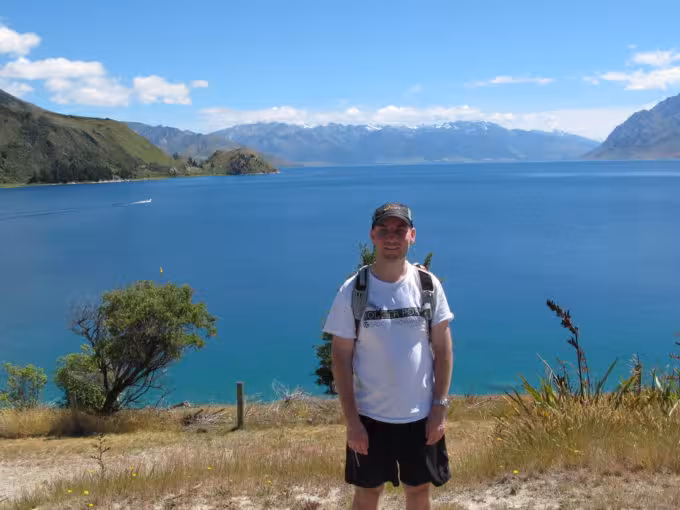 Ryan Hellyer by Lake Hawea