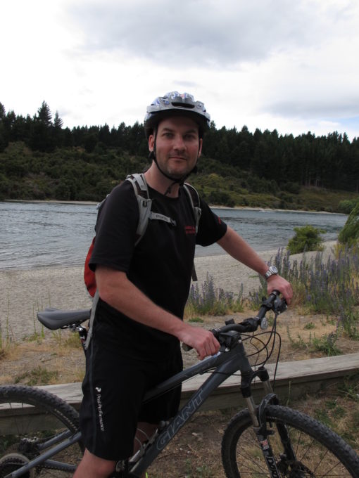 Ryan Hellyer cycling at Wanaka