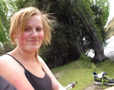 Mountain biking with Melissa