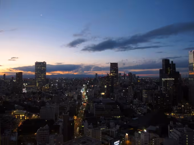 Tokyo just after the sun set
