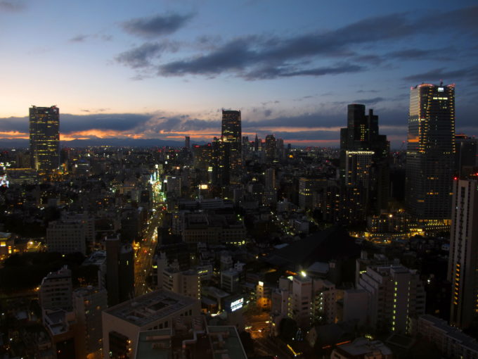 Tokyo just after the sun set