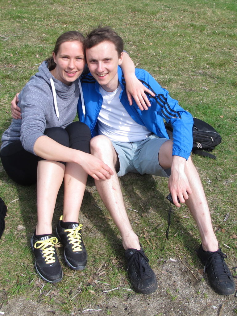 Baiba and Kaspars chilling out beside Bogstadsvannet