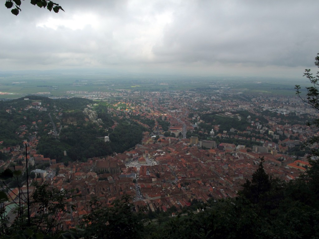 View overlooking Brașov  from the sign on Tâmpa