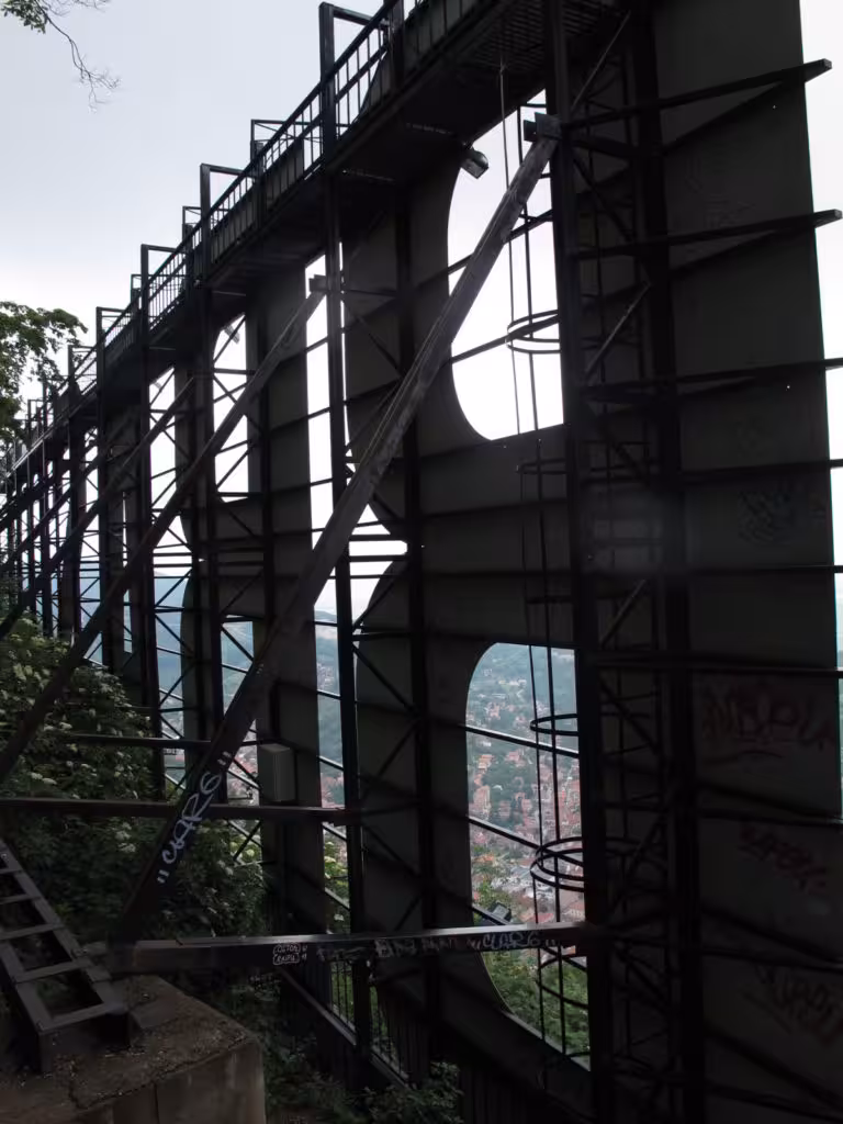 The Brașov sign up close and personal