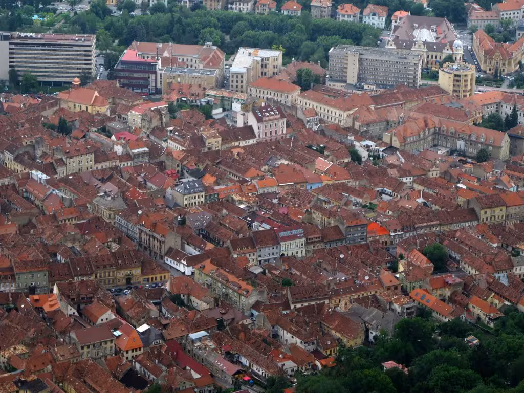 View overlooking Brașov from on Tâmpa