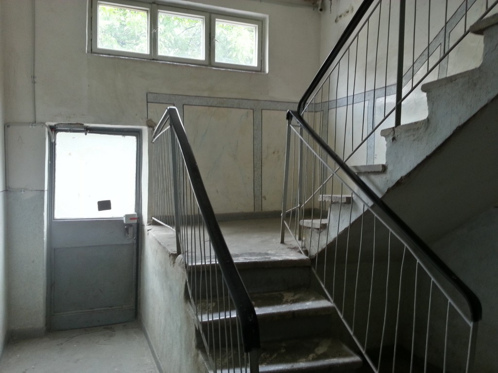Soviet era apartment stairwell