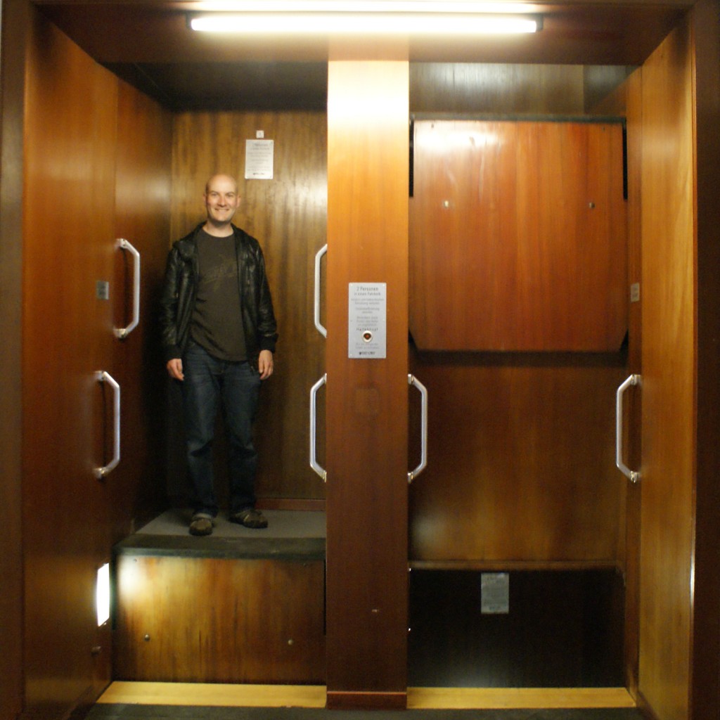 Ryan Hellyer in a Paternoster lift