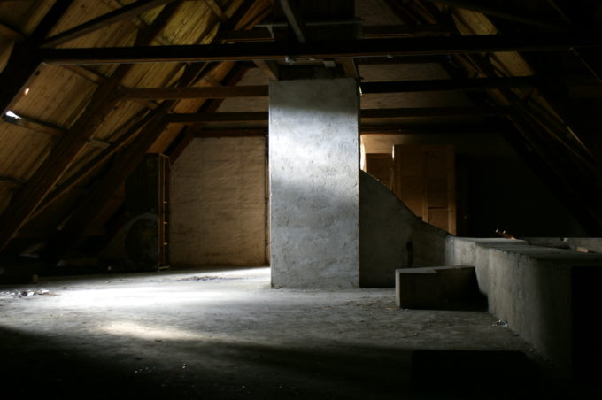 View of the attic of Lier sykehuset