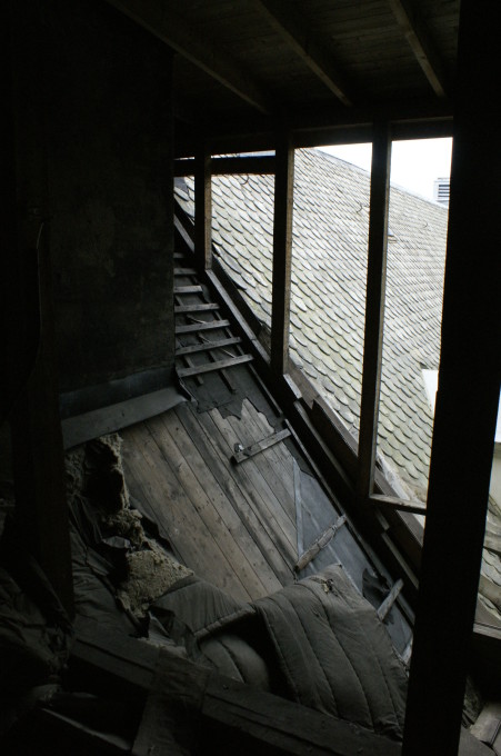 View of the attic of Lier sykehuset