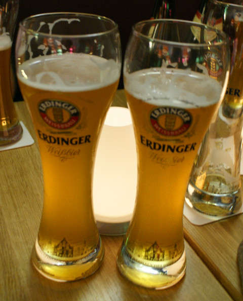 Erdinger weissbiers. On the left is the alcoholic stuff and on the right is the alcohol free stuff.