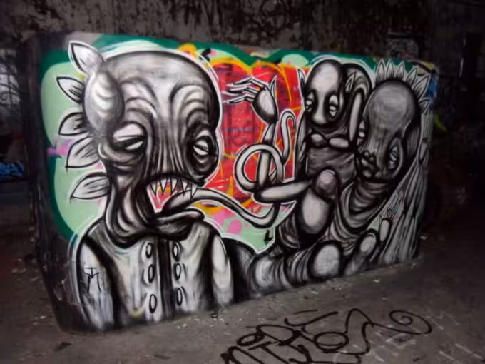 Graffiti at Bärenquell brewery in Berlin