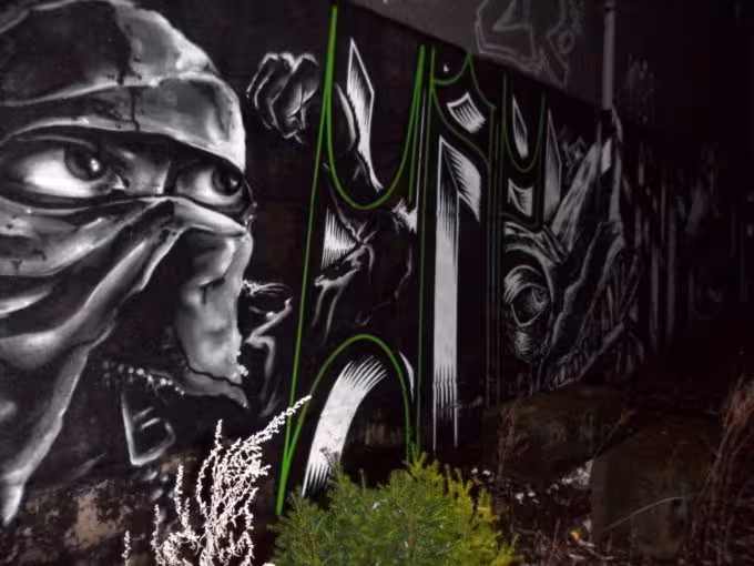 Graffiti at Bärenquell brewery in Berlin