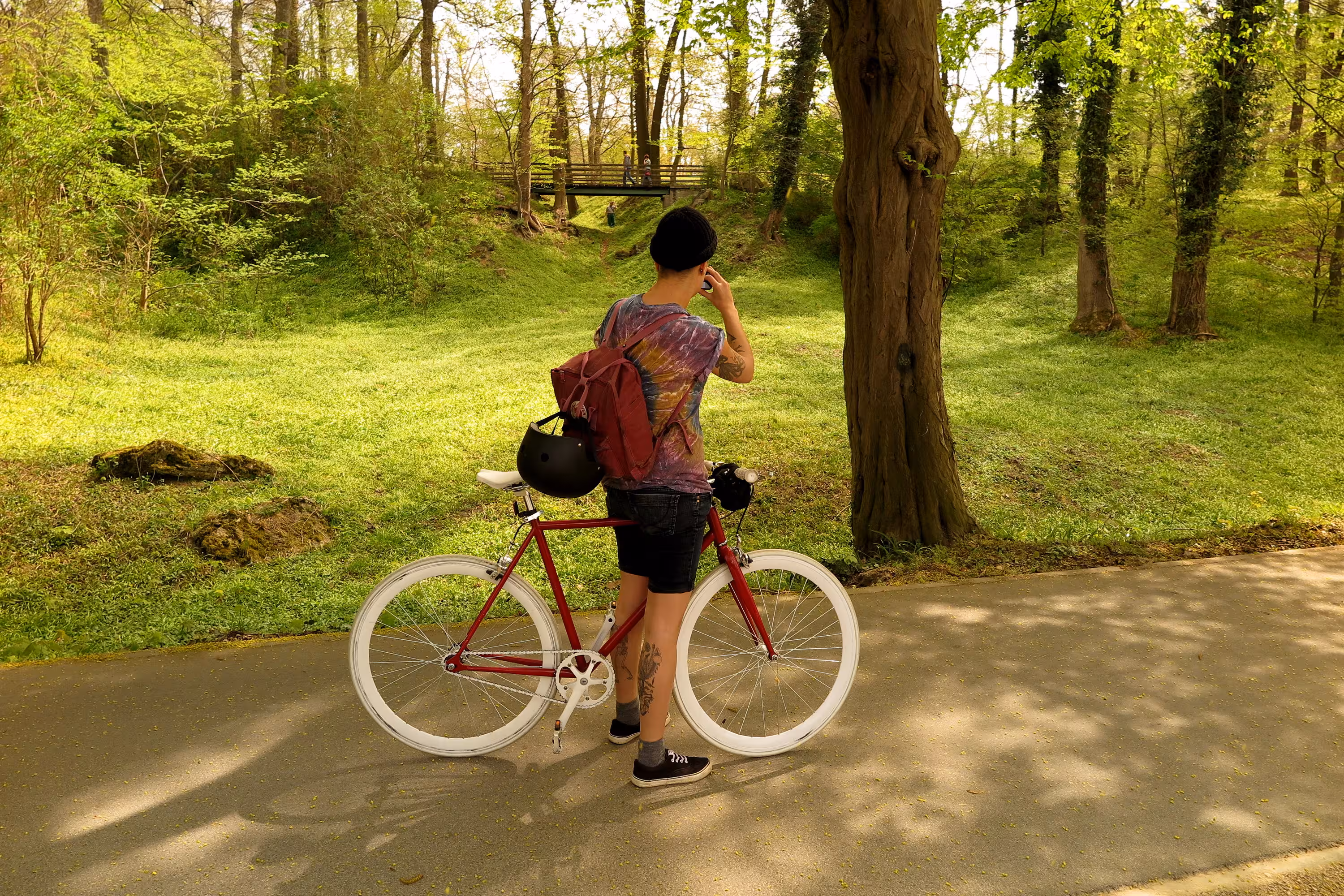 Beth snapping pictures of the country side