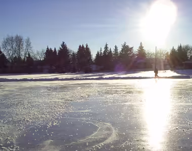 Beautiful neighbourhood skating pond