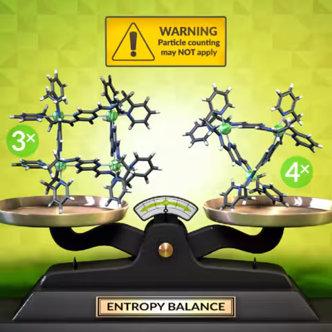 Front cover of the journal issue featuring the self-assembly of cyclohelicate triangles