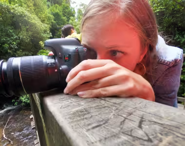 With Brianna at Purakenui falls