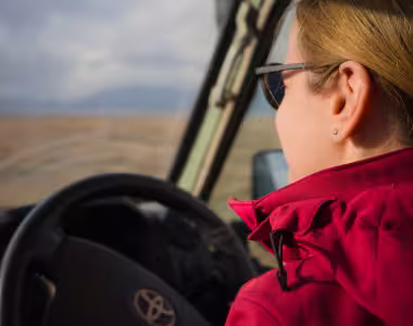 Driving in Ngorongoro National Park