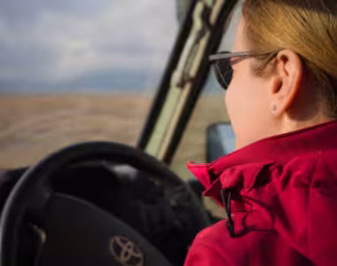 Driving in Ngorongoro National Park