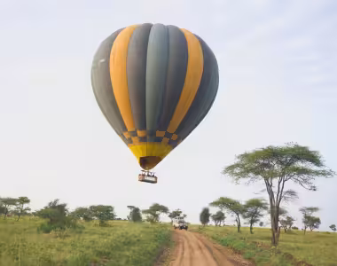 Hot air balloon above the Serengeti